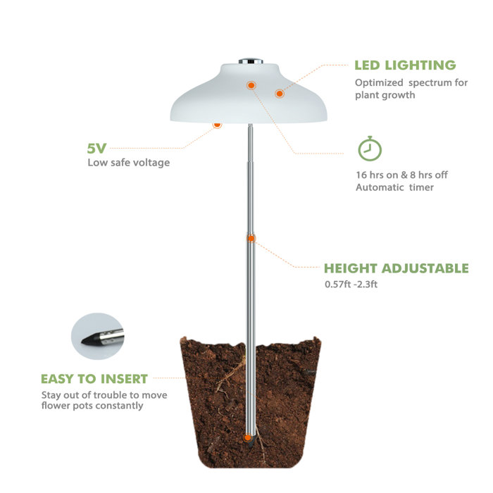 GrowLED LED Umbrella Plant Grow Light & Reviews Wayfair